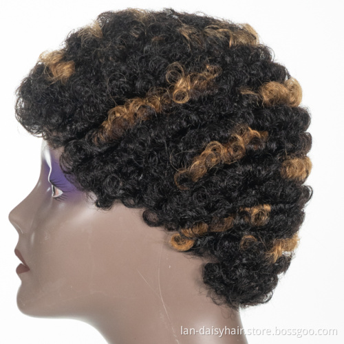 Wholesale Water Weave Machine Made Bob Wig Short Curl Virgin Cuticle Aligned Hair Brazilian Hair Wigs for Black Woman